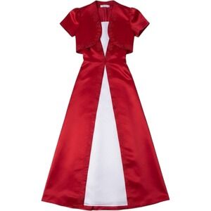 Angels New York Kids Girls Gown Sze 12 Red Formal
Dress Ocassion Holiday Festive
